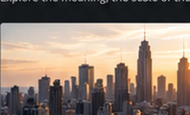 City skyline at warm sunrise