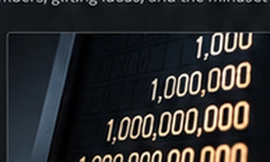 Educational numerical display showing thousands, millions, billions and trillions