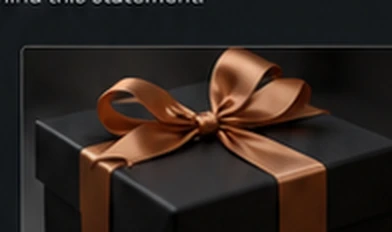 Dark gift box with copper ribbon