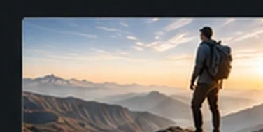 Hiker looking over mountains at sunrise, illustrating bigger thinking and ambition
