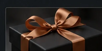 Dark gift box with copper ribbon, illustrating gift ideas for entrepreneurs
